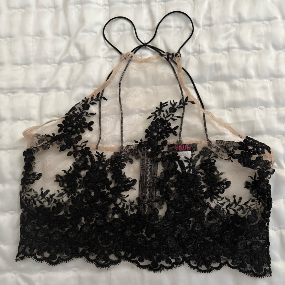 Black Floral Lace Top